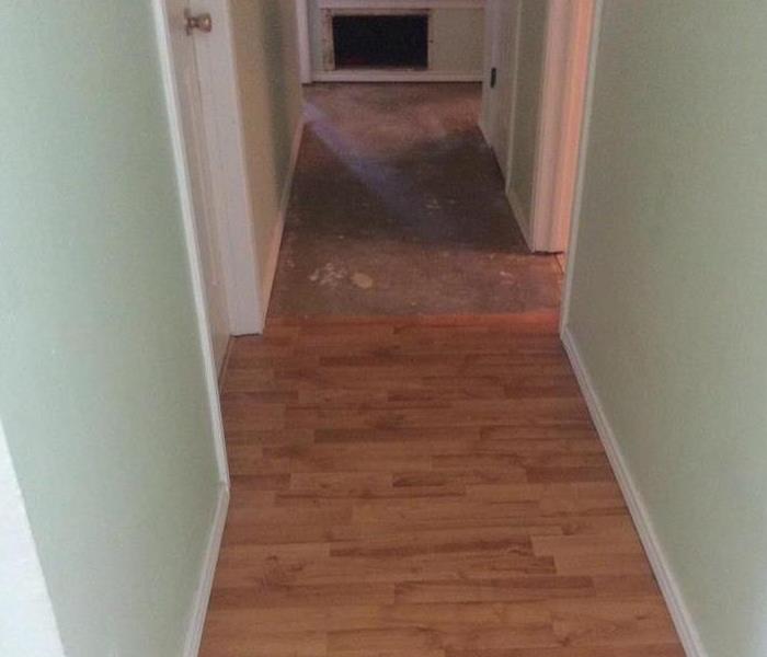wood floor removed from hallway