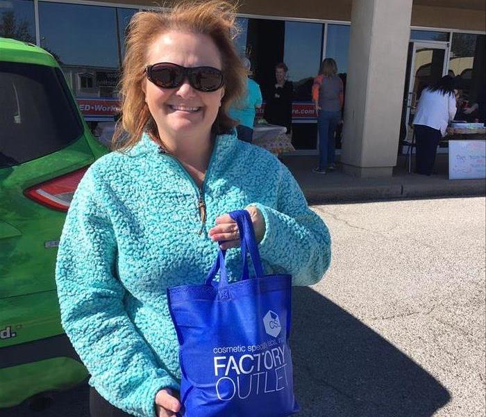 lady in blue jacket