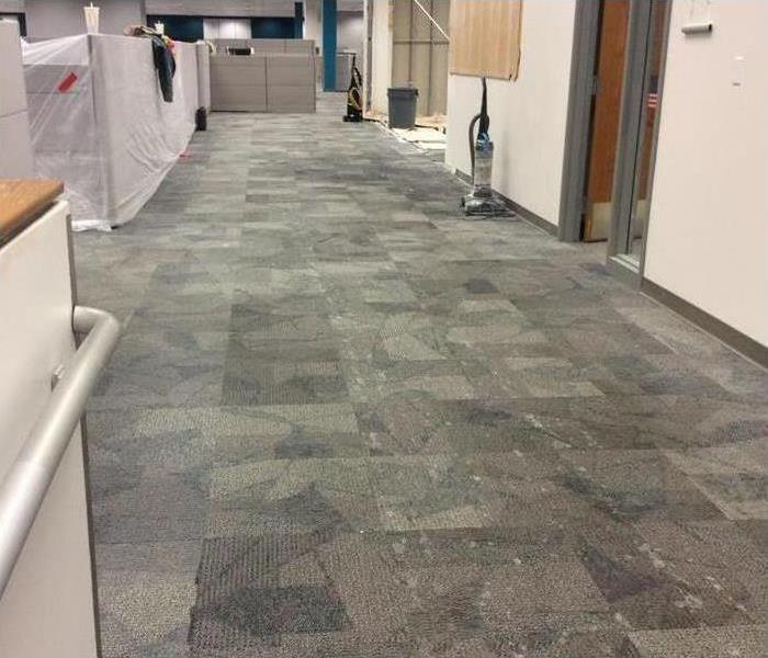 office, cubicles, wet carpet