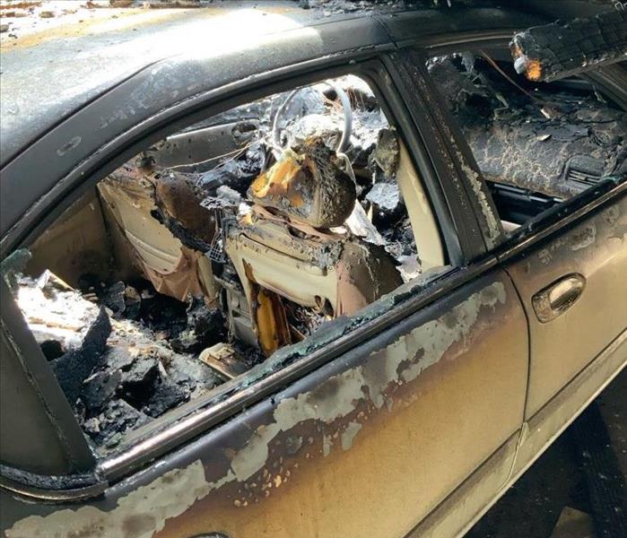 burned car