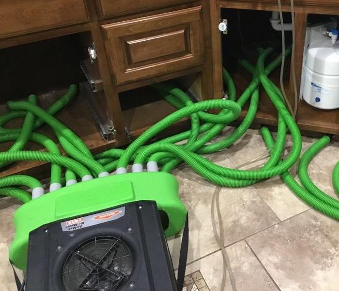kitchen floor, green equipment