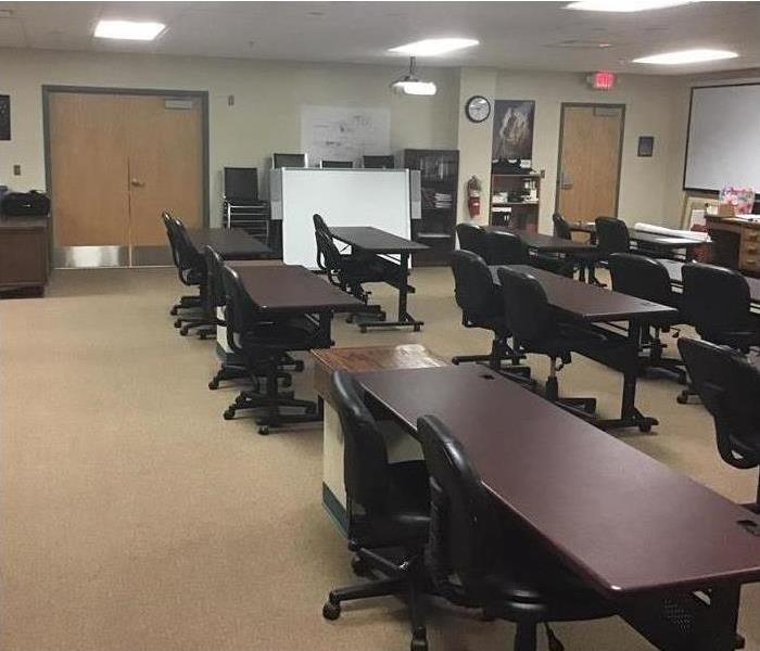 training classroom, desks and chairs