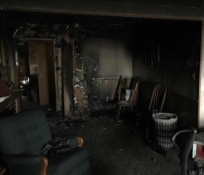 Fire damage home deemed a total loss.
