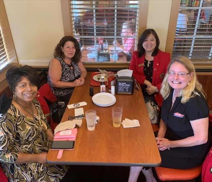 Four women having lunch