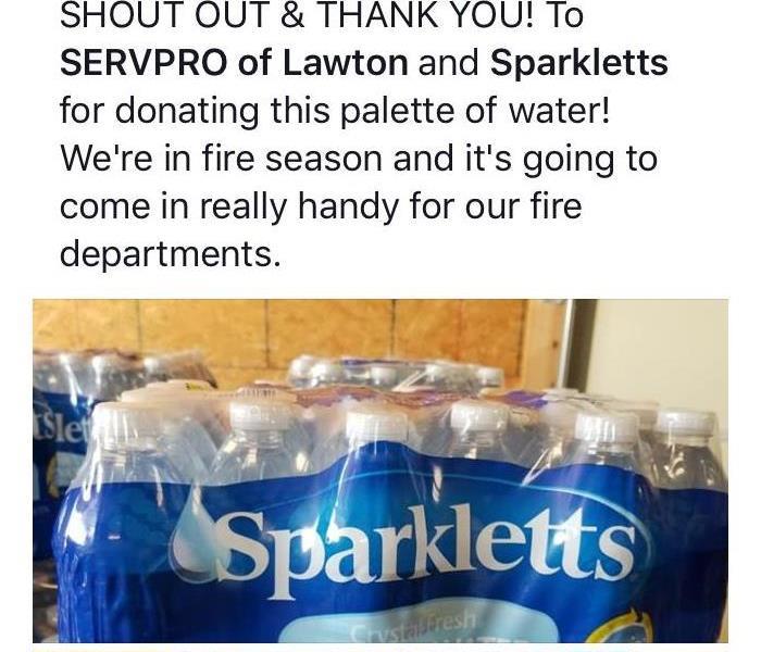 Bottled water for fire fighters